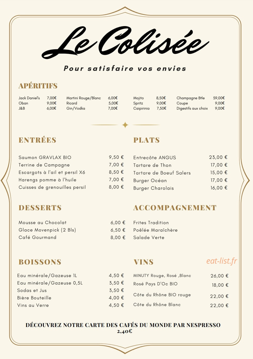 Le colisée — carte page 1