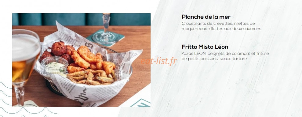 Carte et menu de Léon à Tremblay en France — à partager