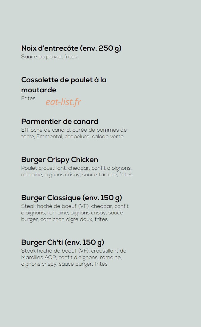 Carte et menu de Léon à Tremblay en France — Les viandes