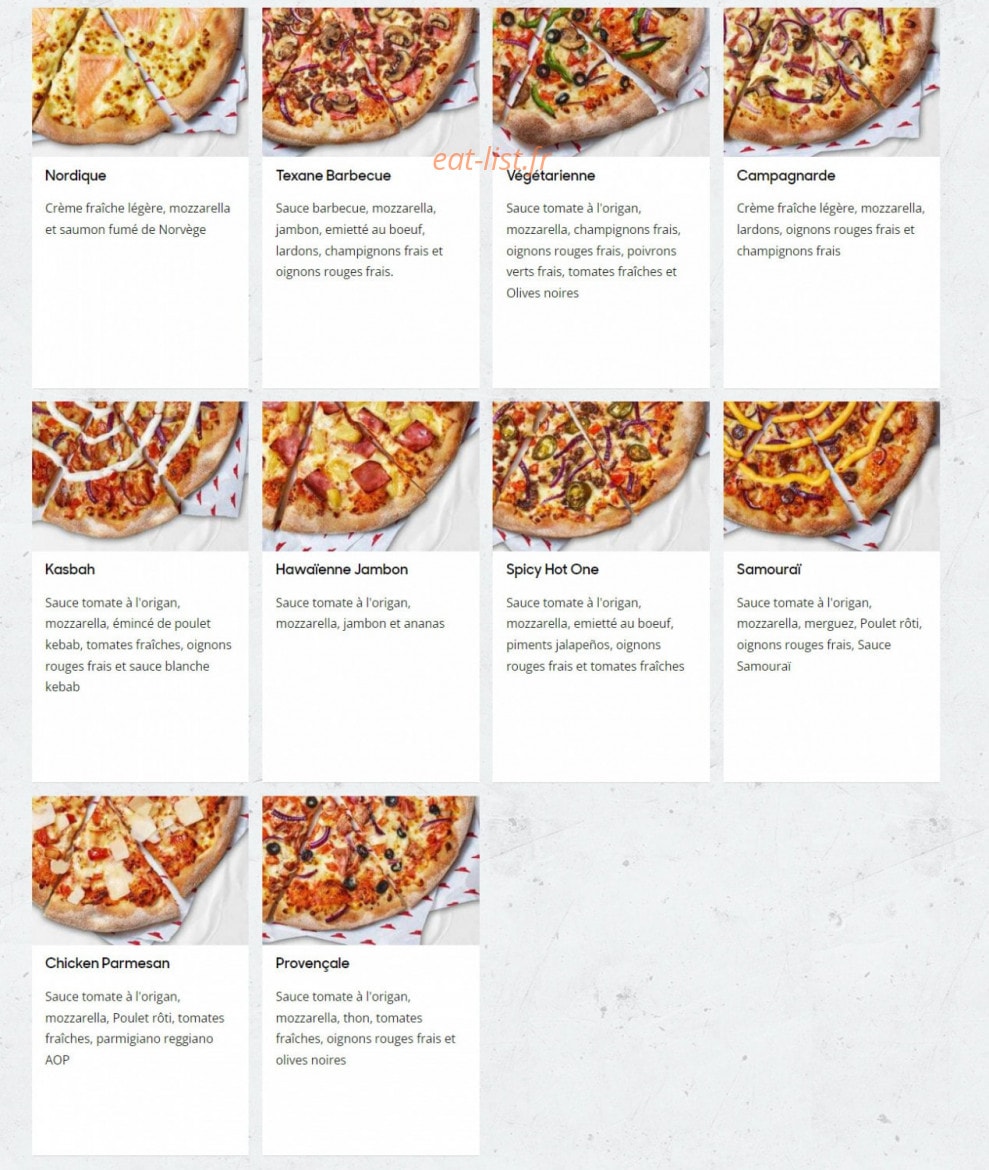 Pizza Hut — carte page 3