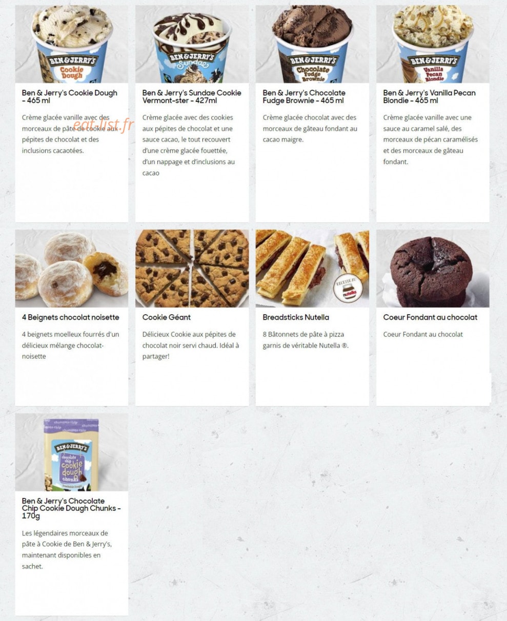 Pizza Hut — carte page 7