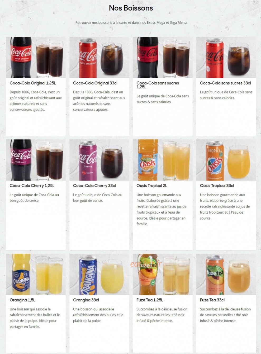 Pizza Hut — carte page 8