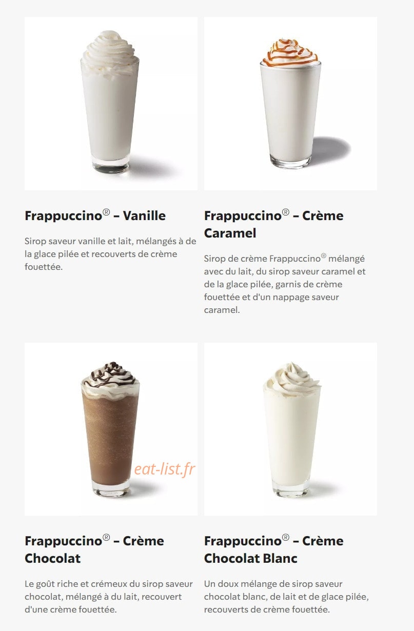 Starbucks Coffee — carte page 25