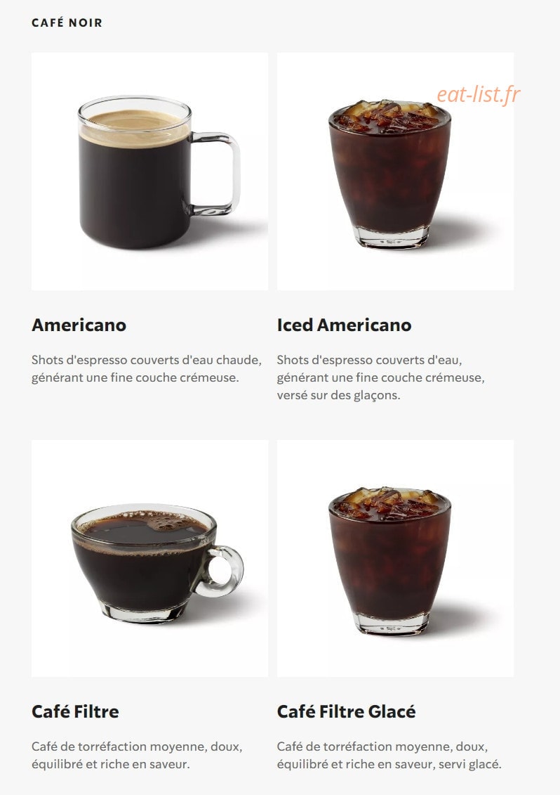 Starbucks Coffee — carte page 20