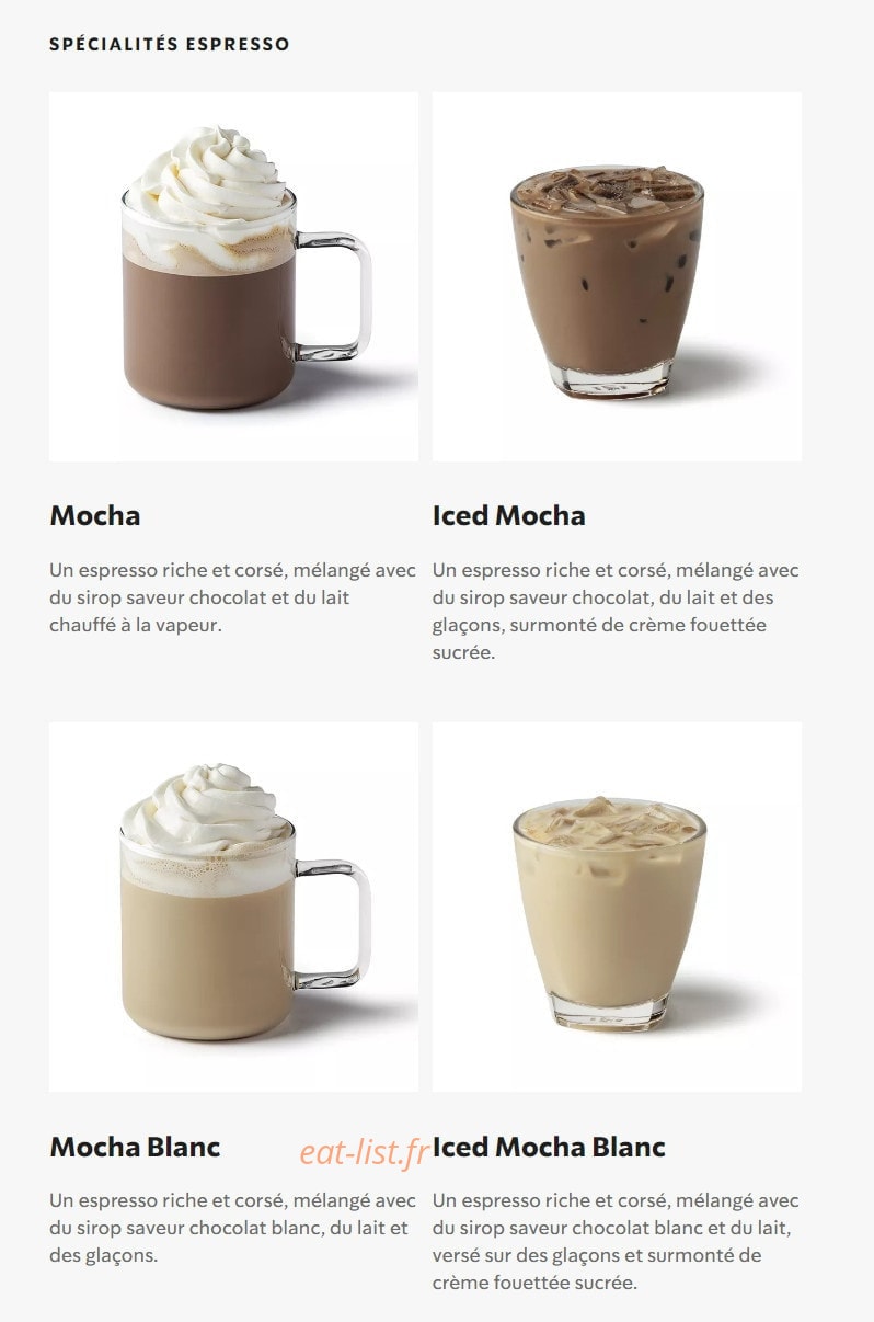 Starbucks Coffee — carte page 18
