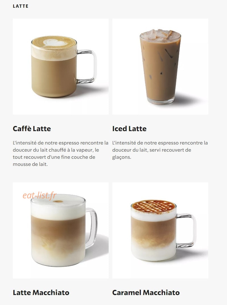 Starbucks Coffee — carte page 16