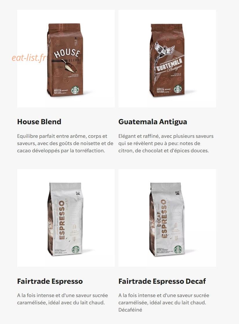Starbucks Coffee — carte page 14