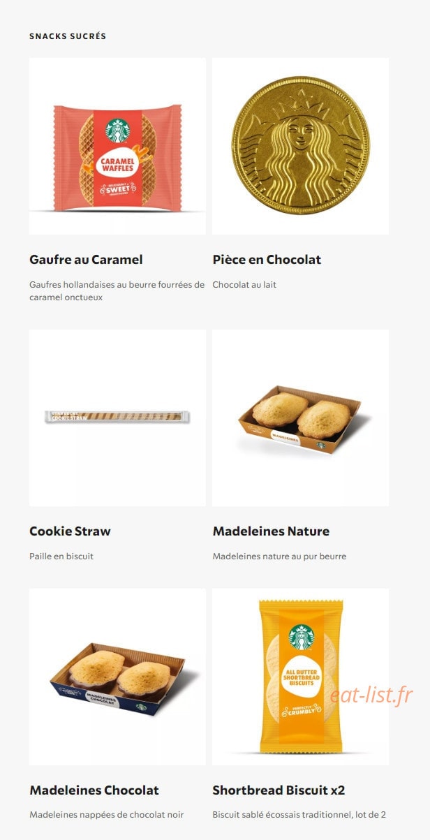 Starbucks Coffee — carte page 28