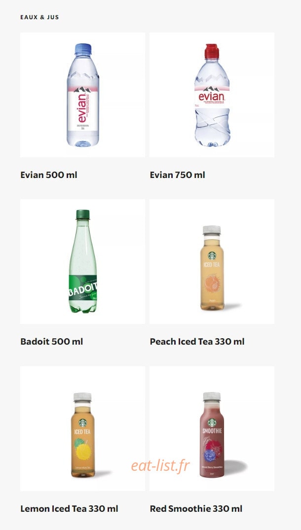 Starbucks Coffee — carte page 16