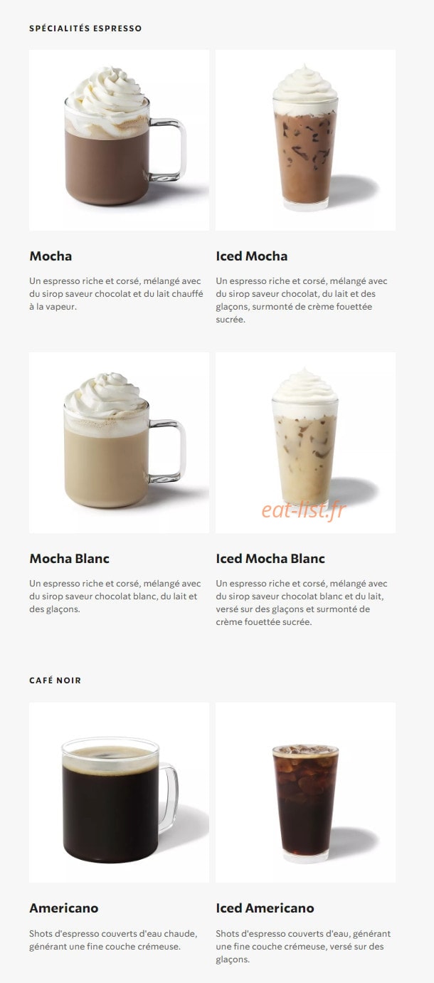 Starbucks Coffee — carte page 5