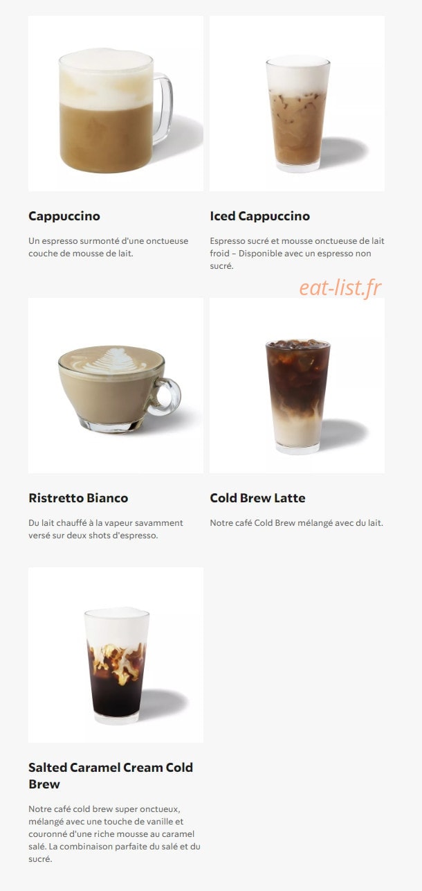 Starbucks Coffee — carte page 4