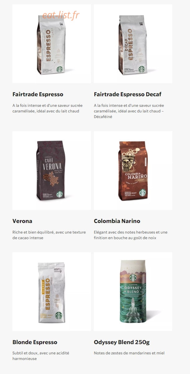 Starbucks Coffee — carte page 31