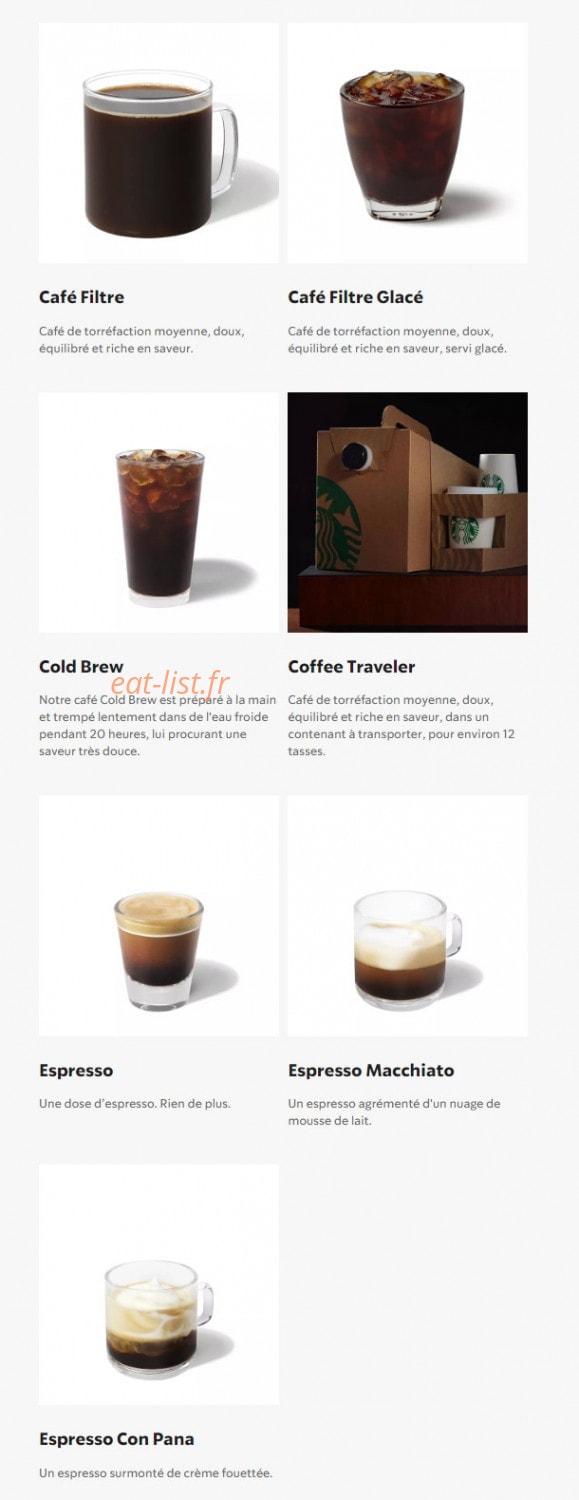 Starbucks Coffee — carte page 6