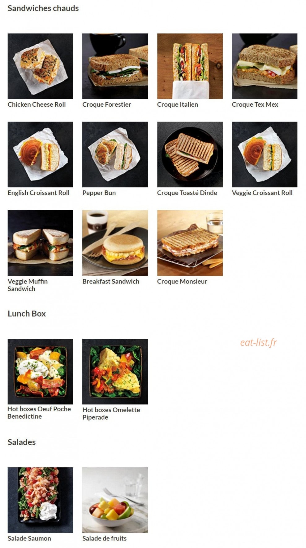 Starbucks coffee — carte page 4