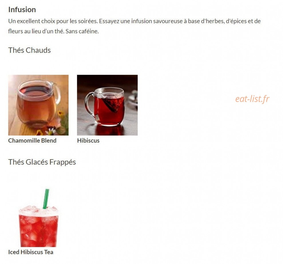 Starbucks coffee — carte page 8