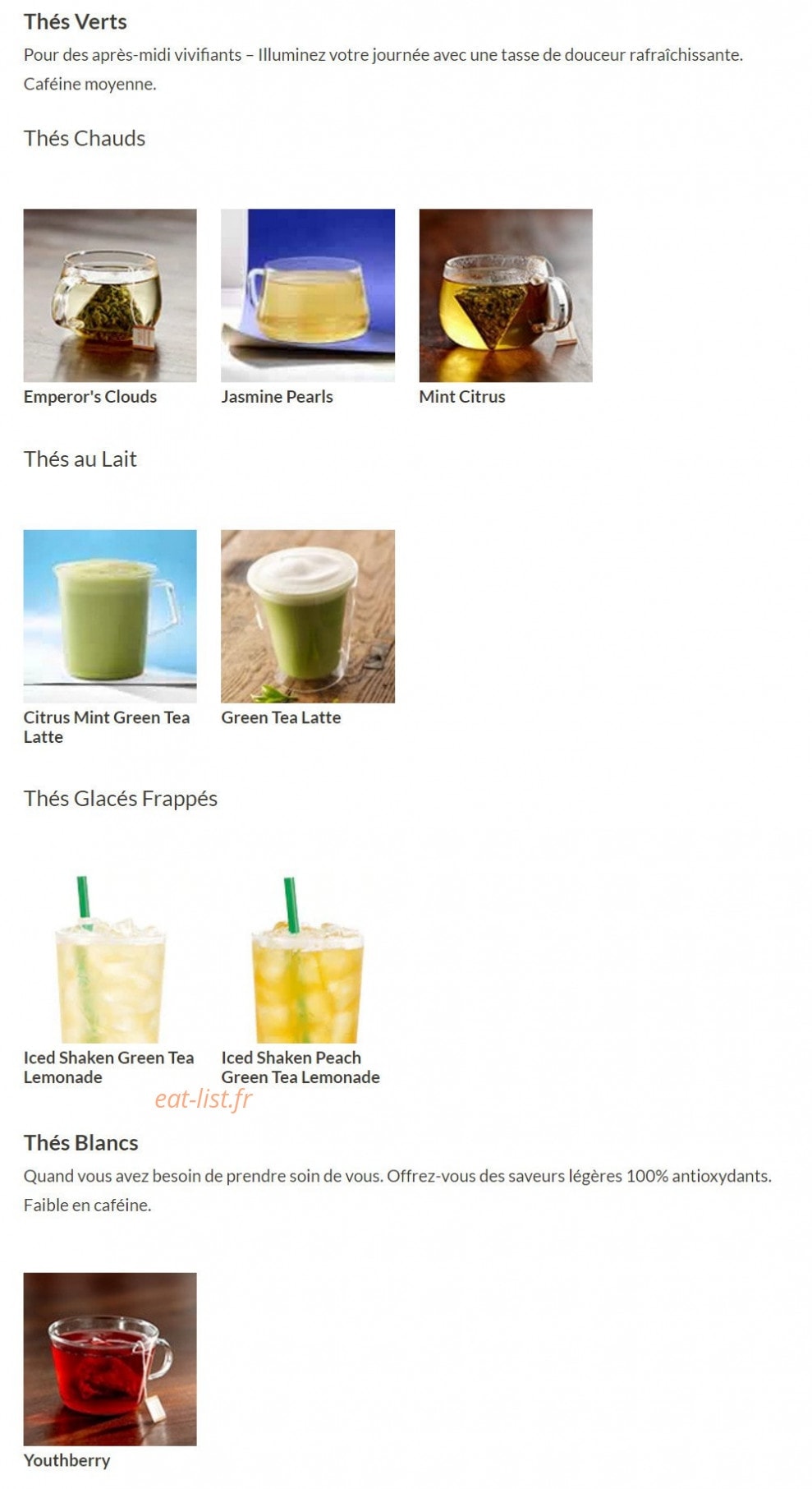 Starbucks coffee — carte page 7