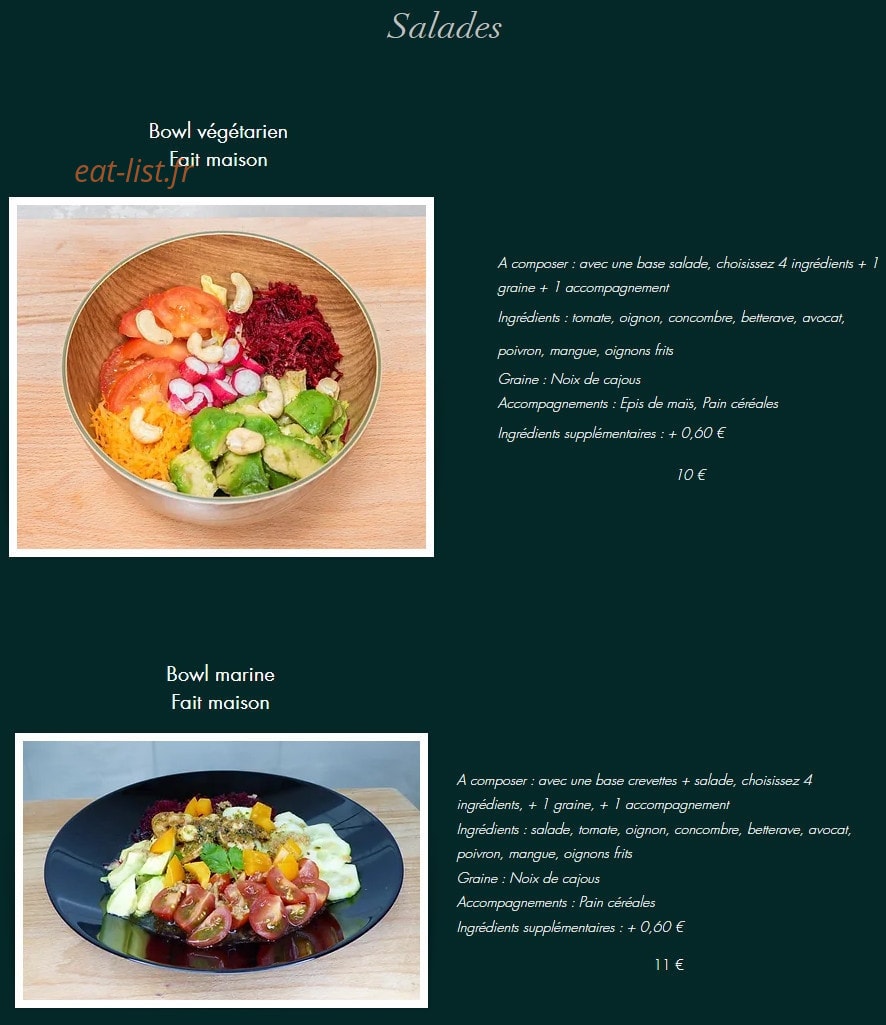 A La Bonne Sauce — carte page 2