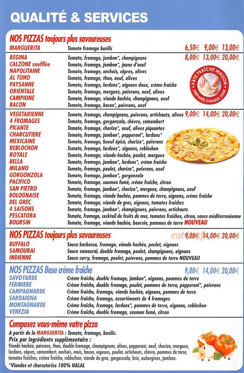 Bella Pizza — carte page 2