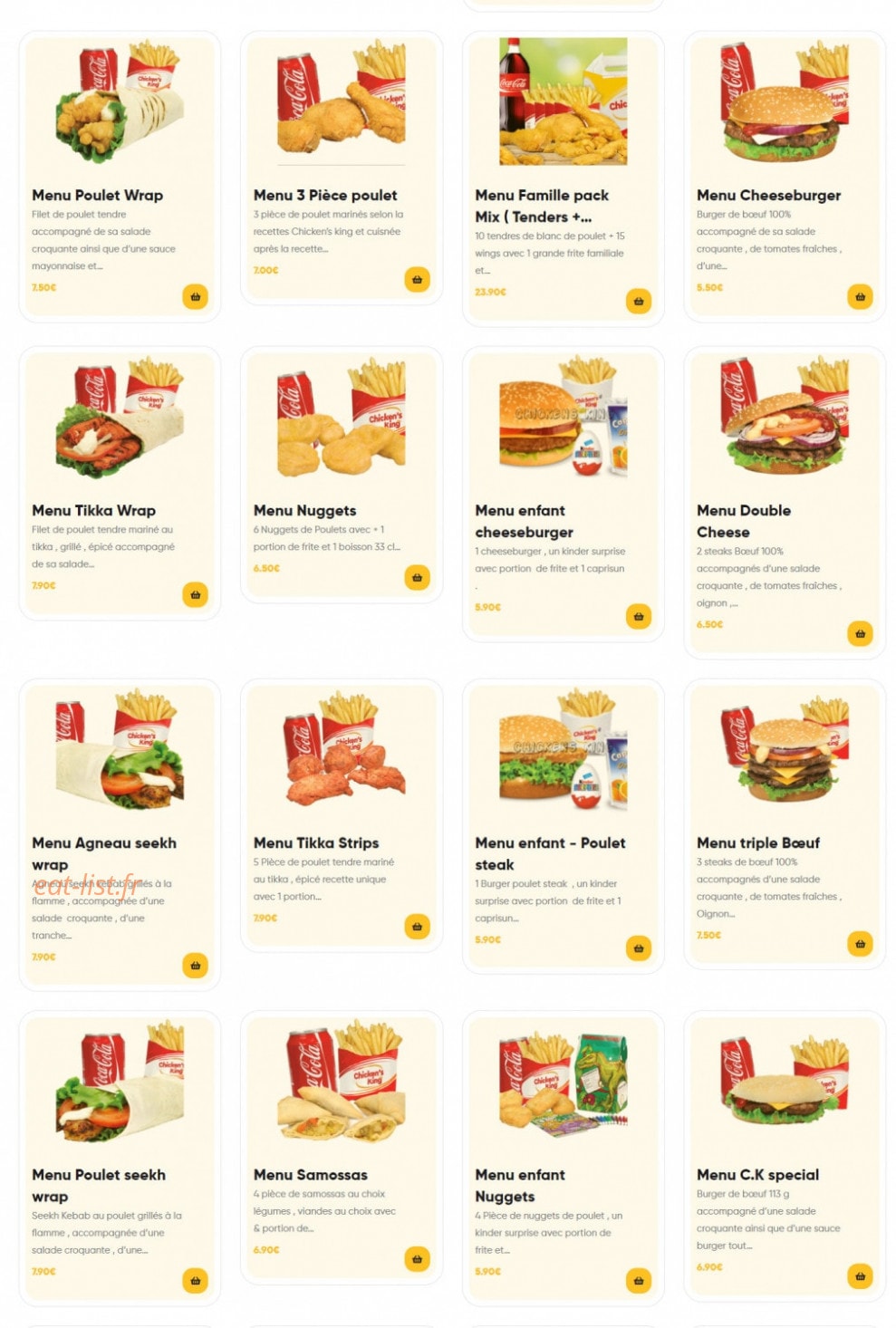 Chicken's king — carte page 3