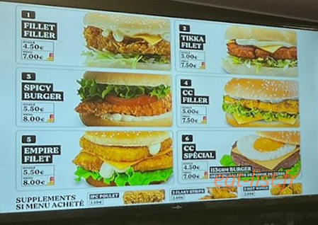 Crispy Chicken — carte page 1