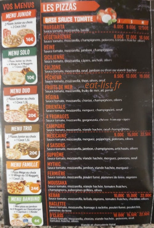 D'class pizza — carte page 5