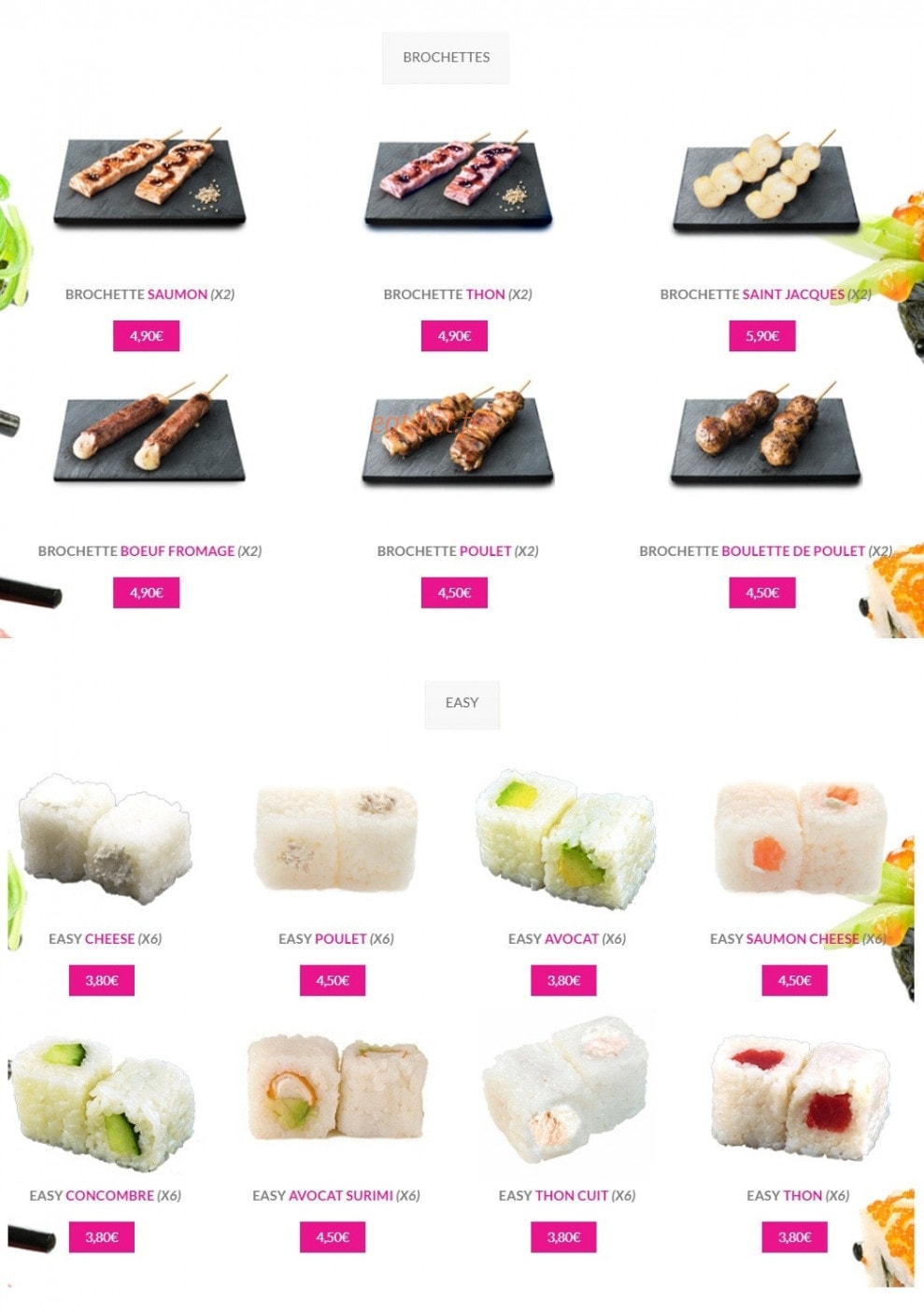 Dream Sushi — carte page 5