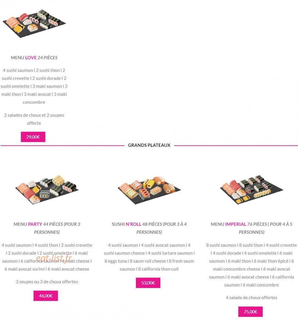 Dream Sushi — carte page 4