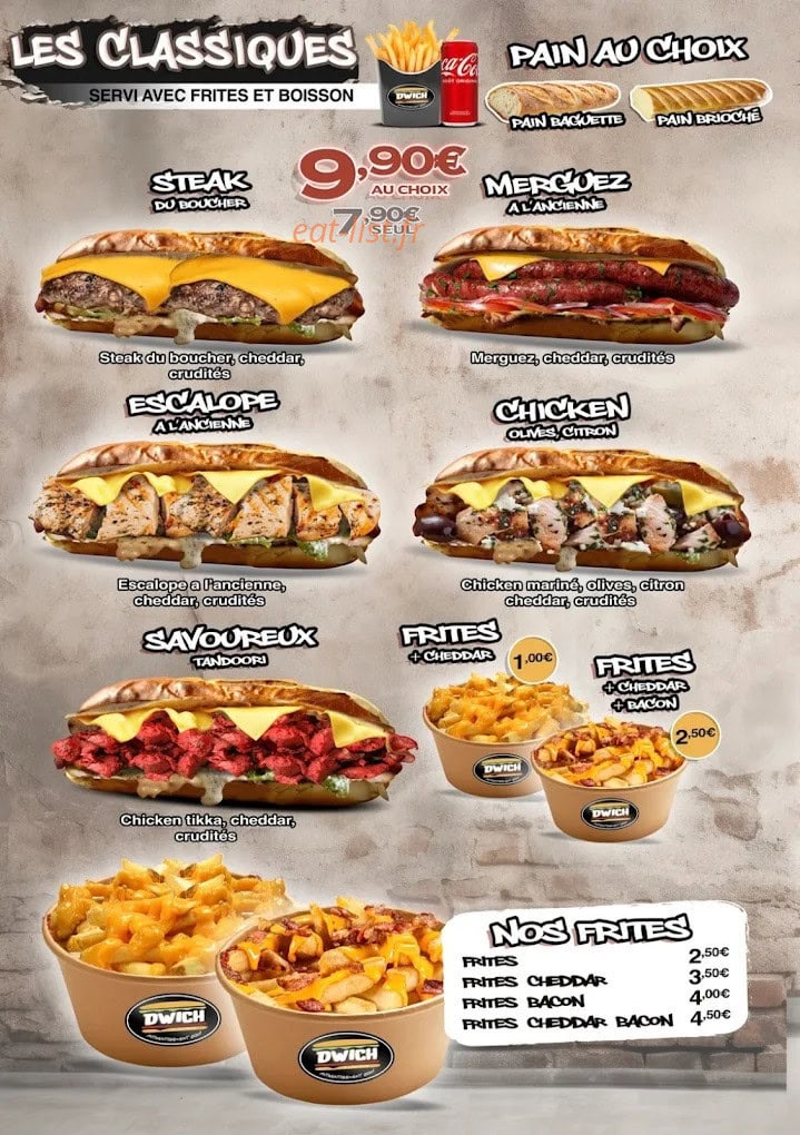 DWICH Auber — carte page 1