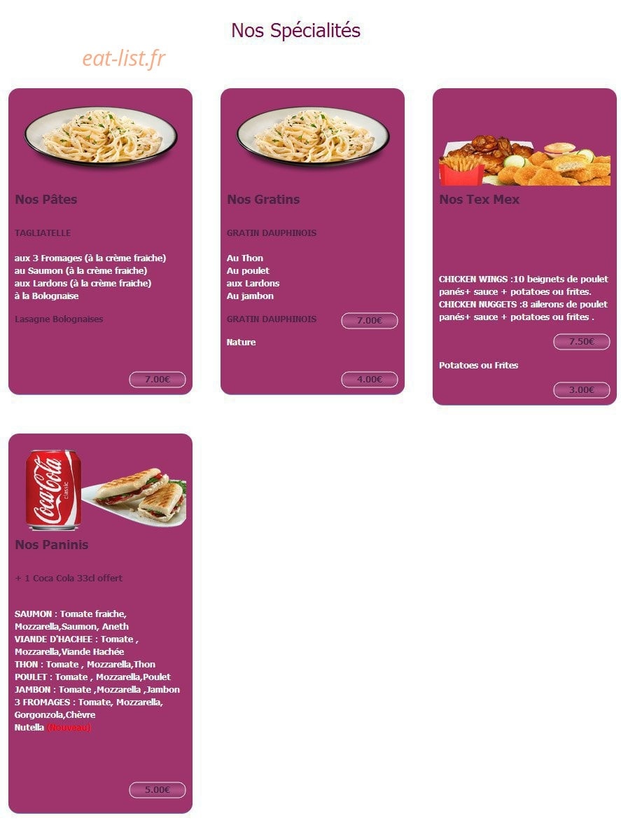 Fun Pizza — carte page 2