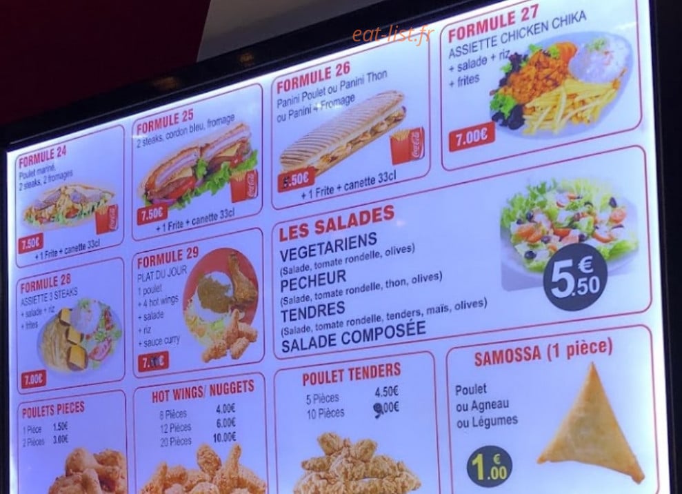 Halal fried chicken — carte page 1