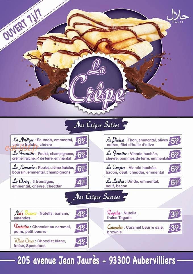 La Crêpe à Aubervilliers Menu Et Photos