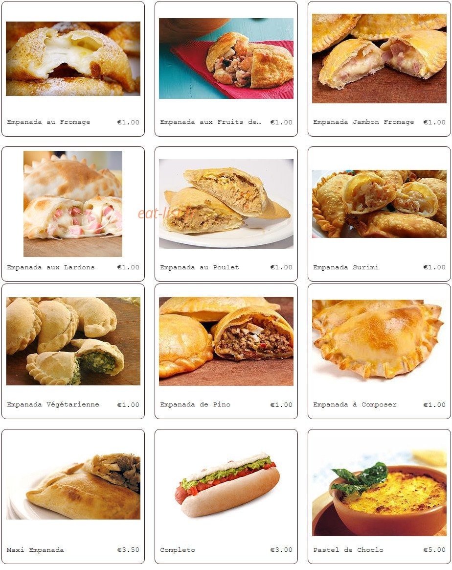 Latino traiteur — carte page 3