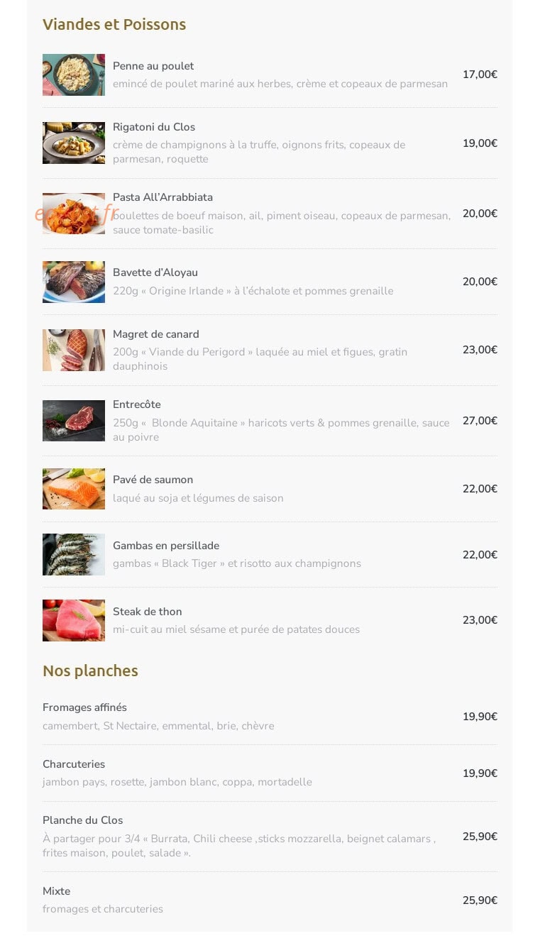 Le Clos — carte page 2