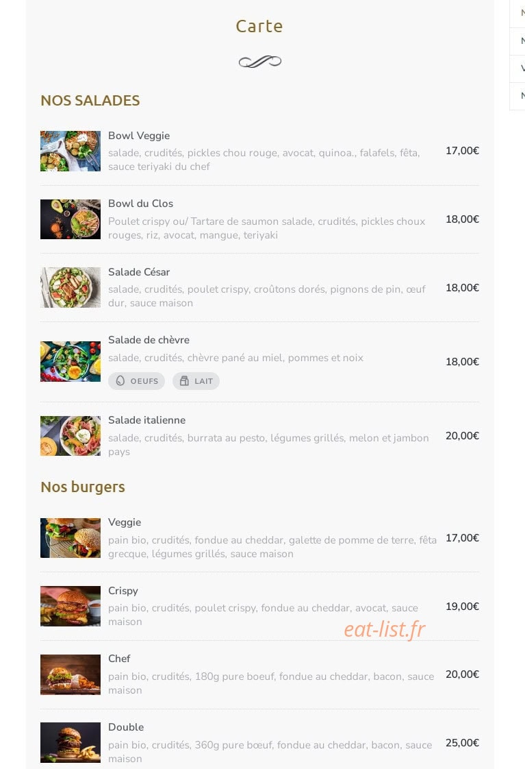 Le Clos — carte page 1