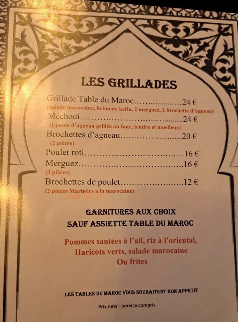 Les Tables du Maroc — carte page 1