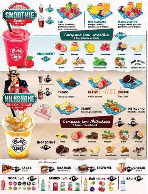 Lucky Lunch — carte page 6