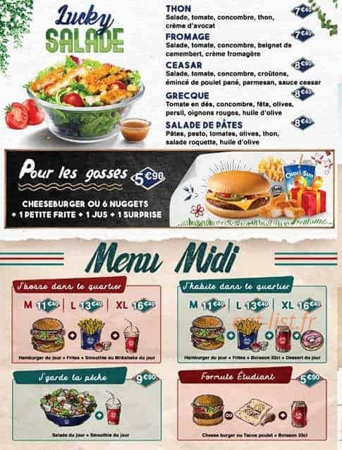 Lucky Lunch — carte page 5