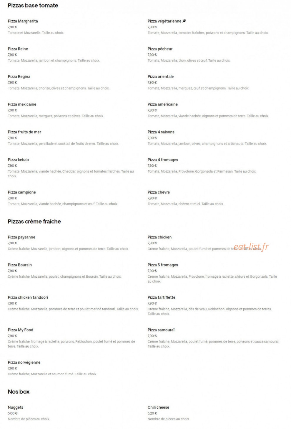 My Food — carte page 3