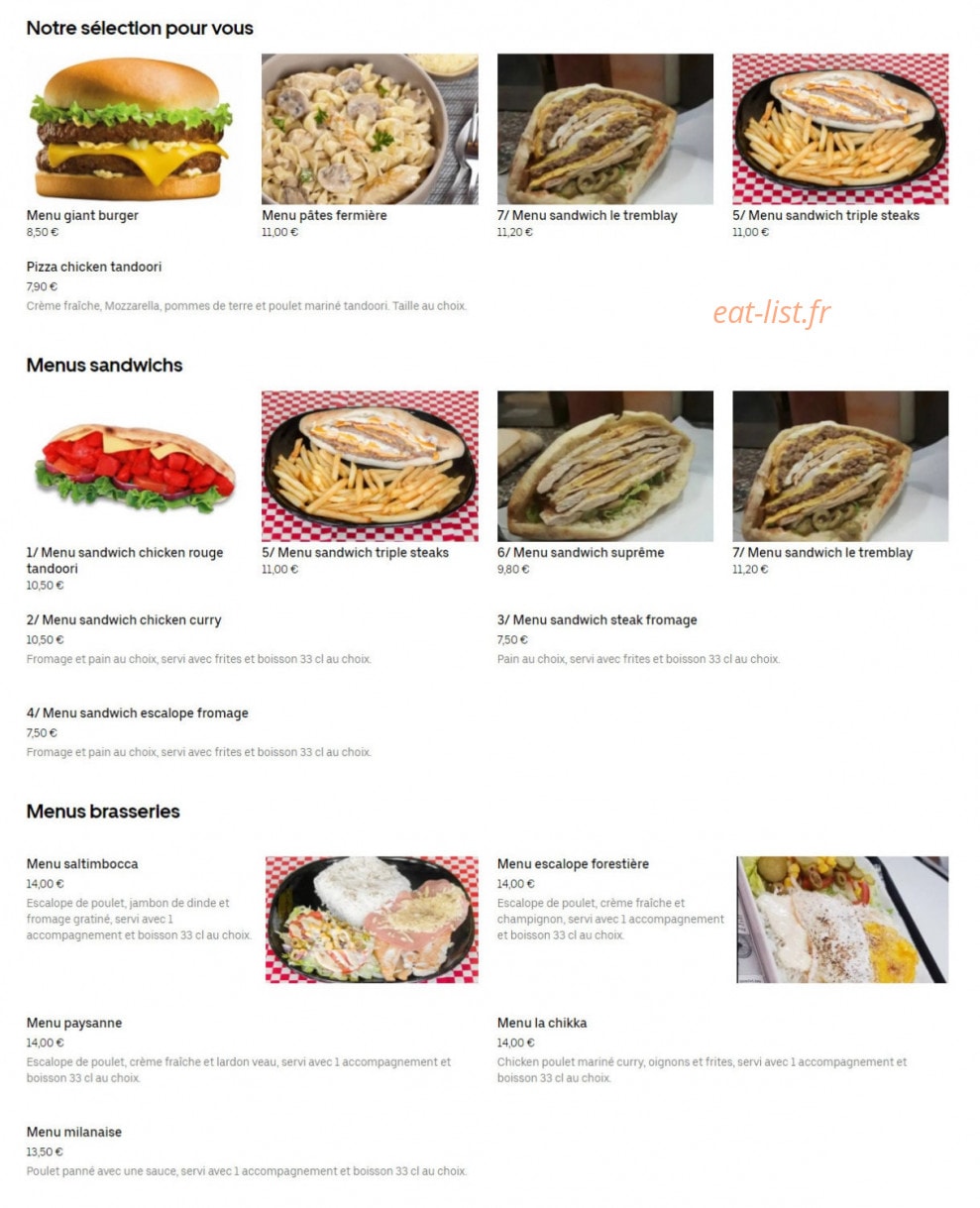 My Food — carte page 1