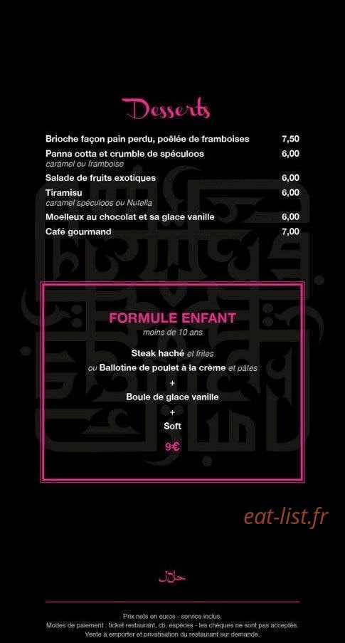 QG Restaurant — carte page 3