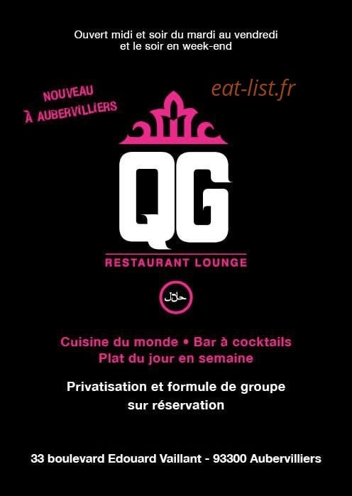 QG Restaurant — carte page 1