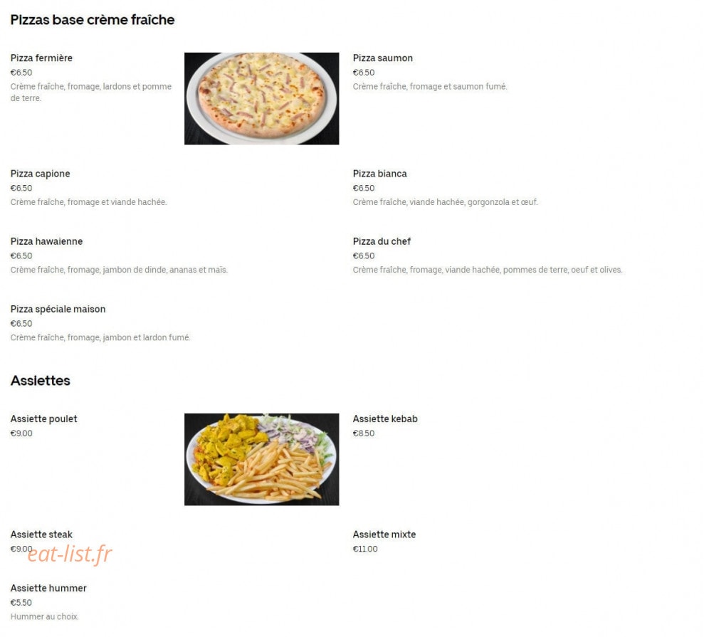 restaurant des amis — carte page 2