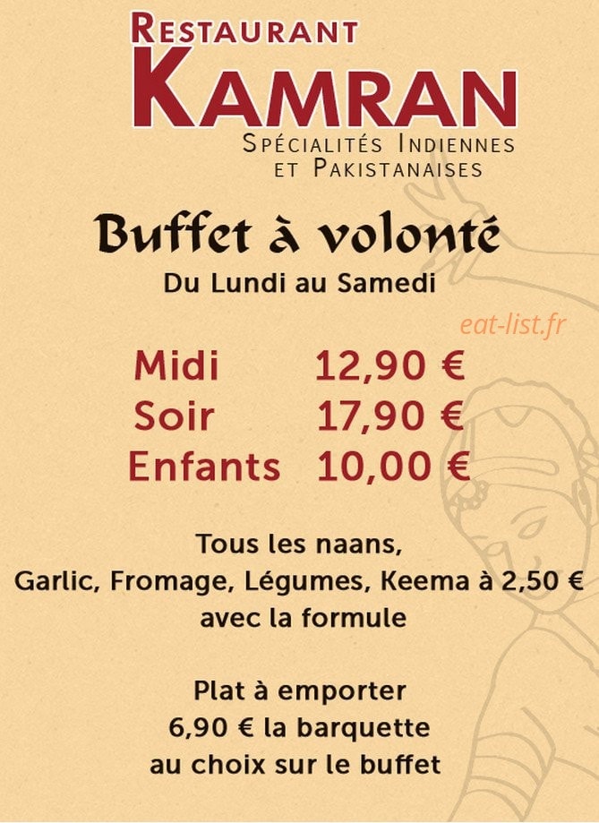 Restaurant Kamran — carte page 2