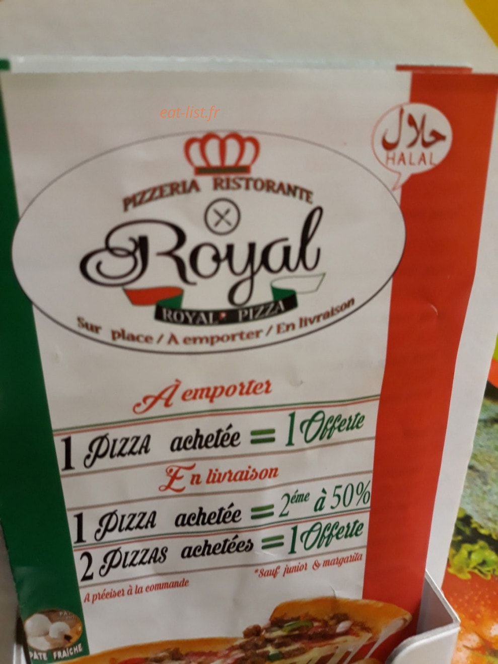 Royal pizza — carte page 1