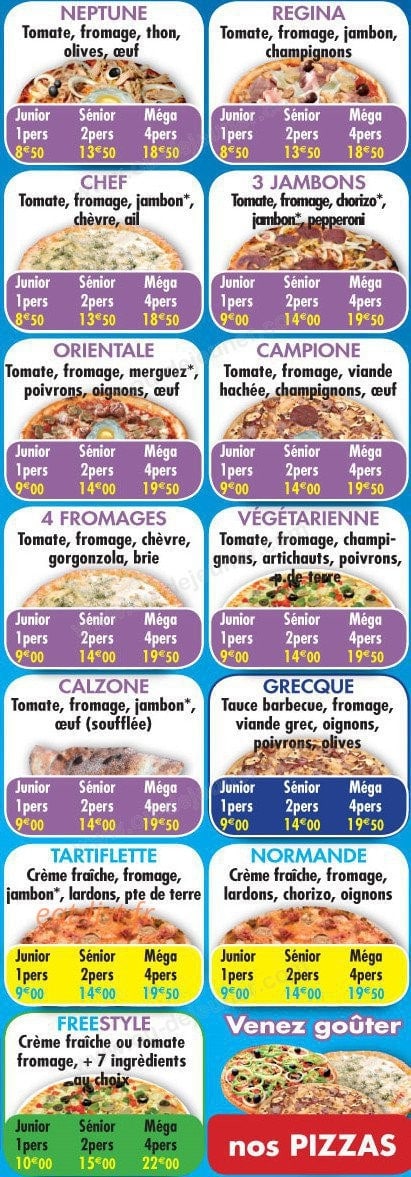 Sweet Pizza — carte page 2