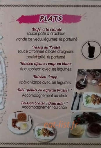 Carte et menu de Teranga'S Food à Aubervilliers — plats