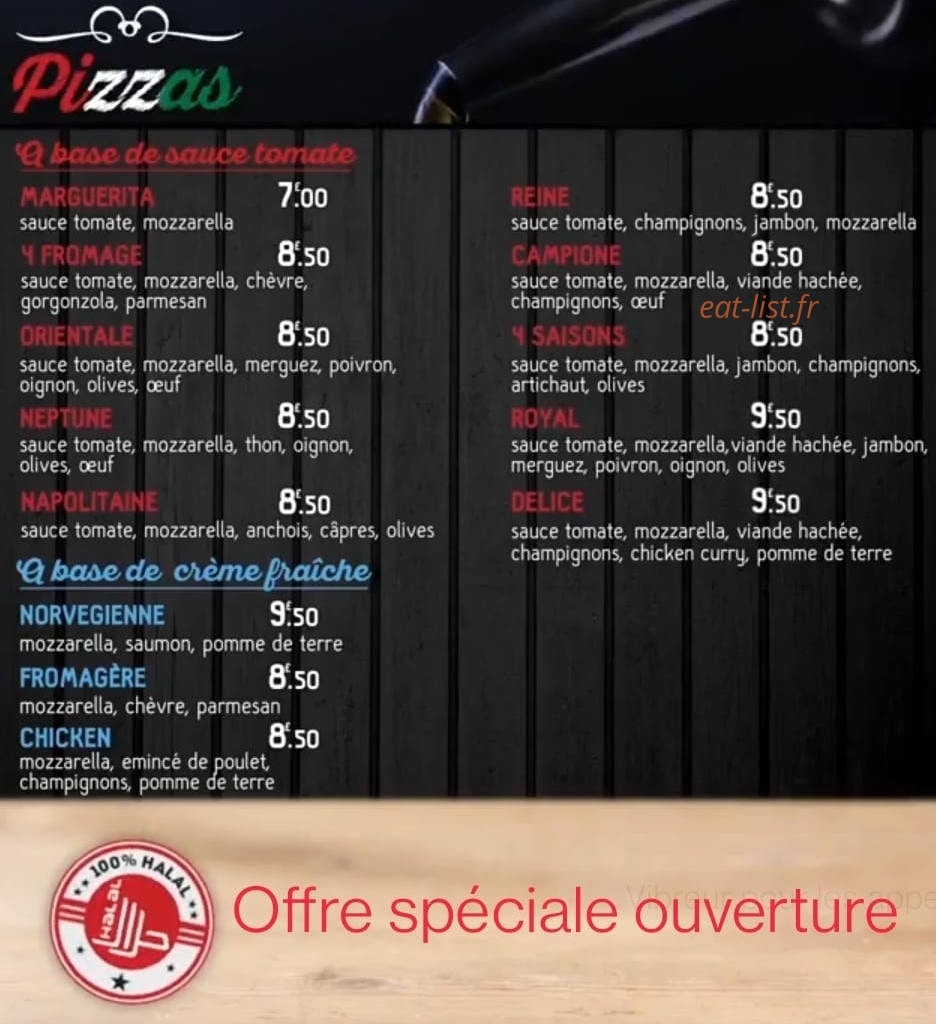 Carte et menu de The Food House à Aubervilliers — Les pizzas