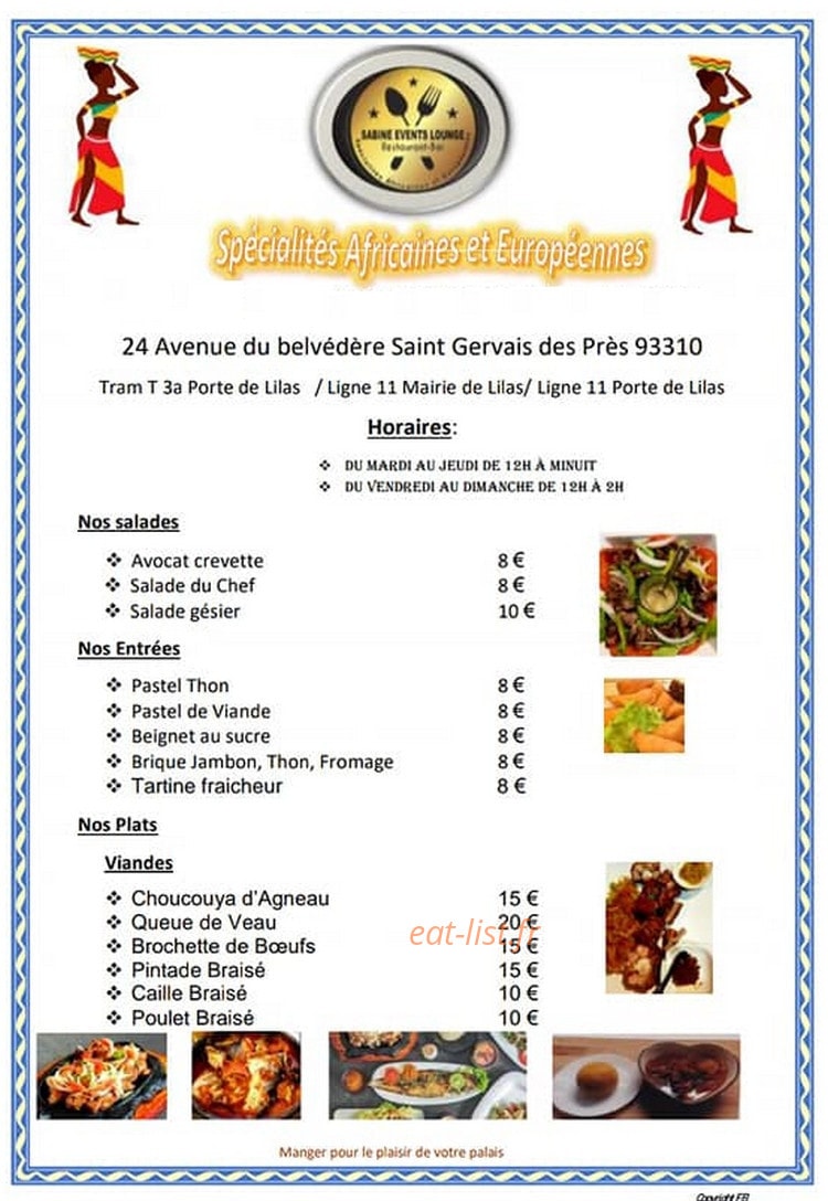 chez sabine — carte page 1