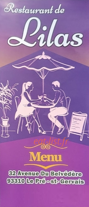 Restaurant lilas — carte page 1