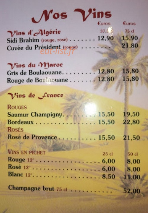 Au Royal Couscous — carte page 3